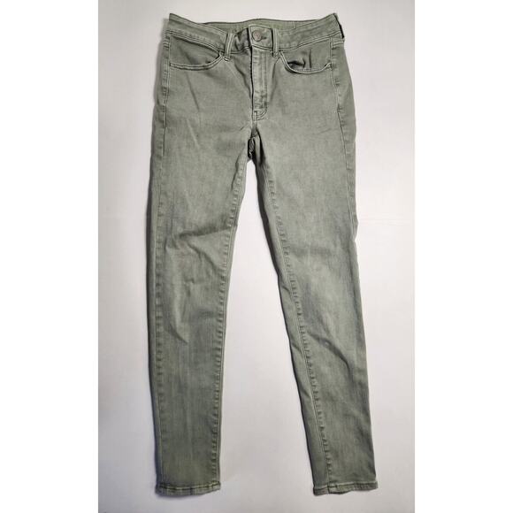 Sz 6 Green American Eagle Hi Rise Jeggings Skinny Jeans Womens Size Six AEO - Picture 2 of 8